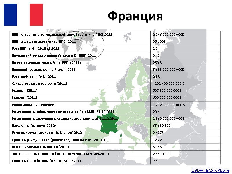 Франция Вернуться к карте